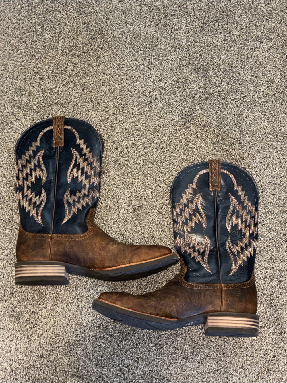 Ariat Tycoon Men’s Western Square Toe Brown Leather Cowboy Boots Size 15D